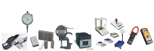 Different kinds of instruments for calibration
