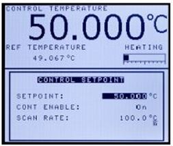 Set point display-just enter the desired temperature, enable to ON then ready to go.