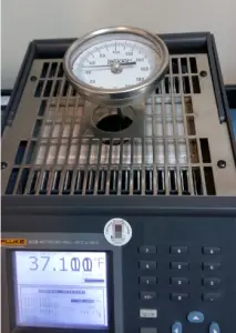 Dial thermometer Calibration Setup