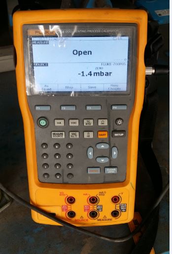 Open and Close display for Pressure switch calibration