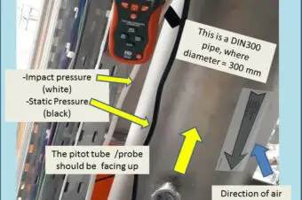 How to Calibrate and Verify the Air Velocity and Volume Flow in a Duct Using a Pitot Tube Anemometer