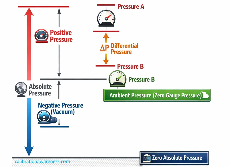 Visual presentation of basic pressure terms