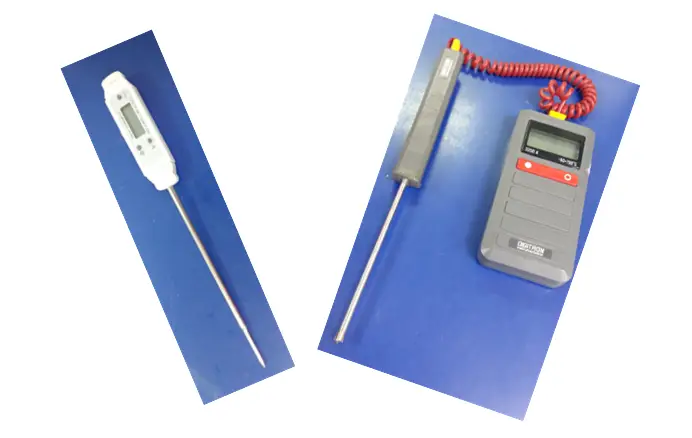 stemmed food thermometer and a digital thermometer with probe