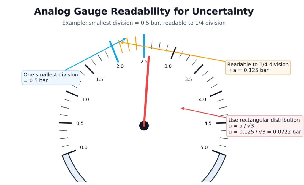 readability in analog pressure gauge
