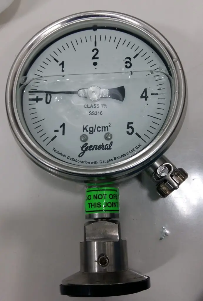 A compound pressure gauge used in a water system