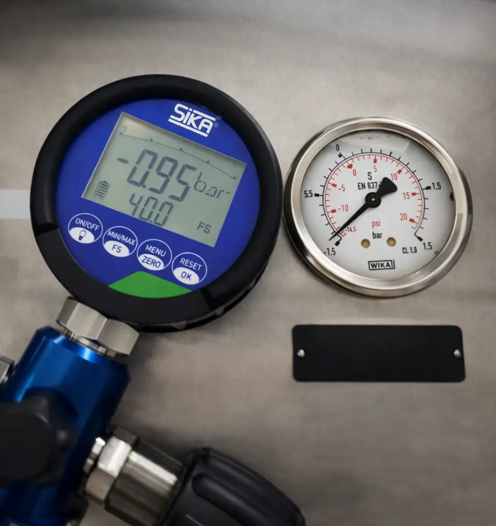 a digital gauge used as a reference standard
